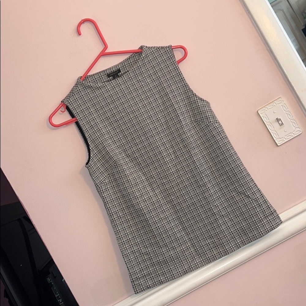 Ann Taylor Gingham High Neck Tank Top